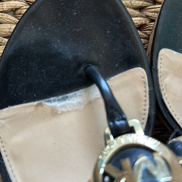 Michael Kors 8.5 Black and Gold Cork Wedges - Picture 6 of 7